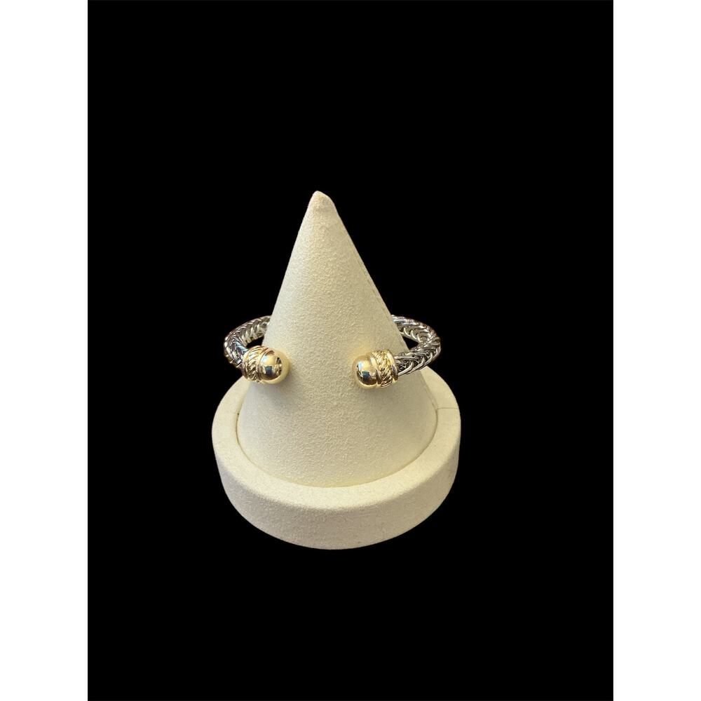 Two-Tone Cuff Bracelet with Gold Tips